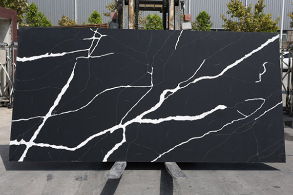 Black calacatta quartz slab 