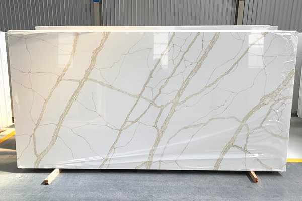 Newstar Modern Natural Marble Quartz Stone White Slab Kitchen