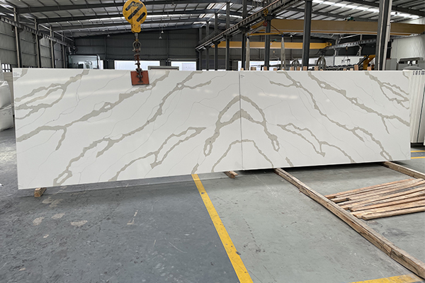 book match quartz engineered slab