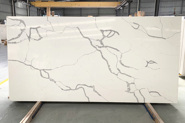 white calacatta venato quartz slab 