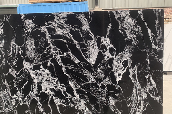 black quartz sheet with white vein 