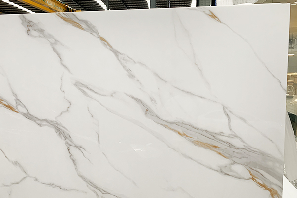 gold vein calacatta white artificial stone slab