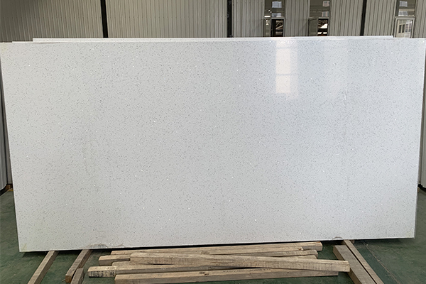 sparkling white quartz engineered stone 