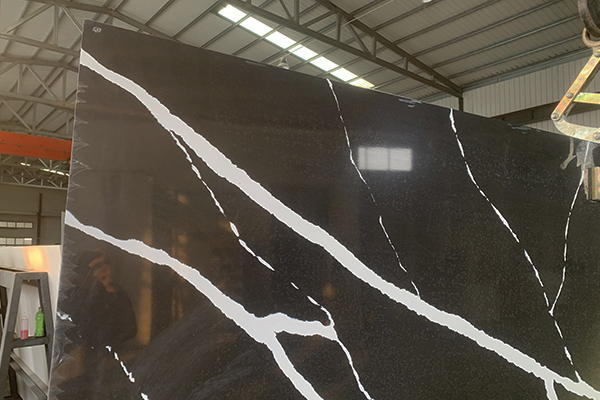 black quartz white vein for kitchen design