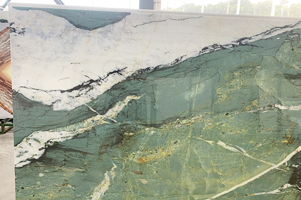 green artificial stone slab for kitchen top 
