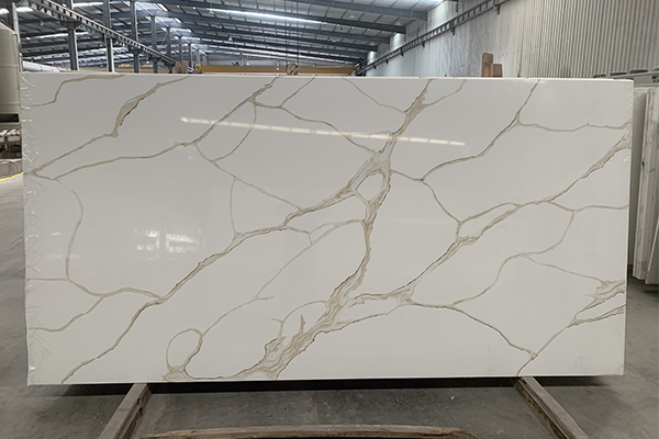 gold vein calacatta white quartz color 