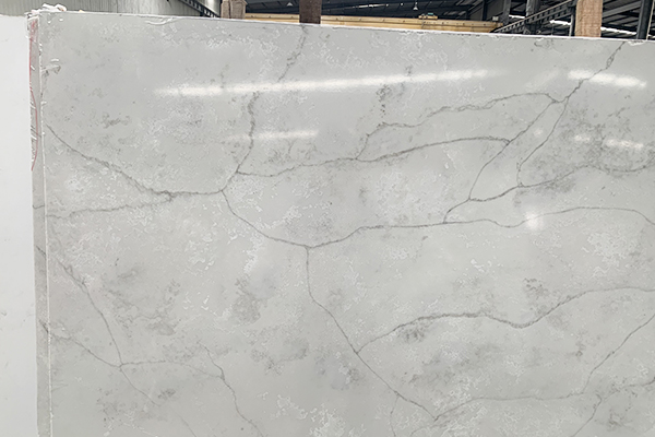 white marble look quartz slab countertop