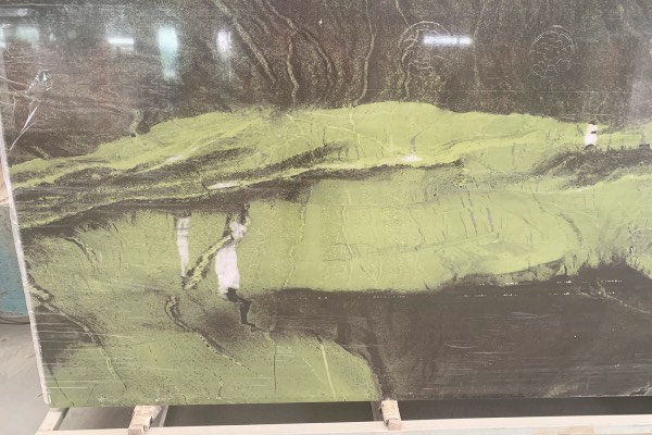 luxury green artificial stone thin slab