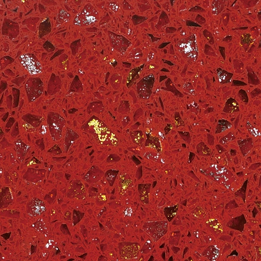 Shining red quartz kitchen top