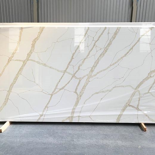 Golden line quartz slab