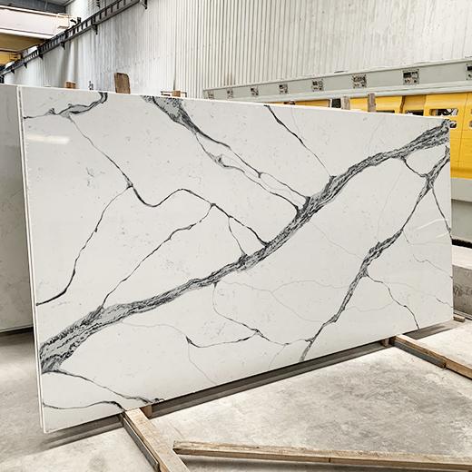 Marble look quartz surface cabinet top