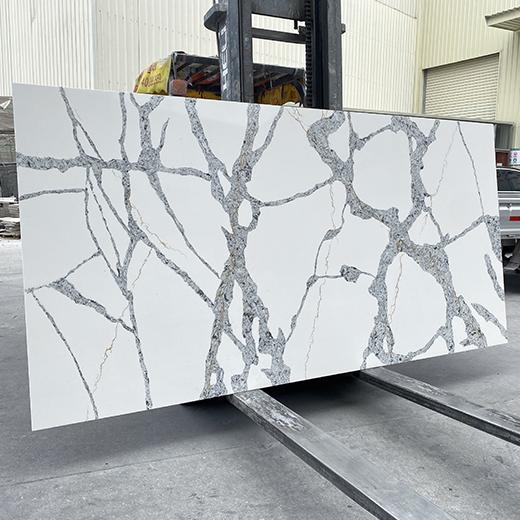 granite grain white quartz cooking table