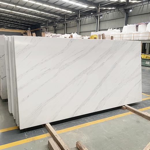 Grey vein white quartz surface slab