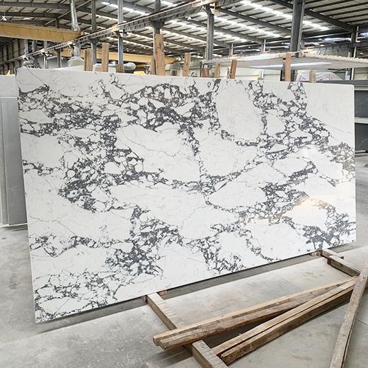 Statuario type quartz surface plate