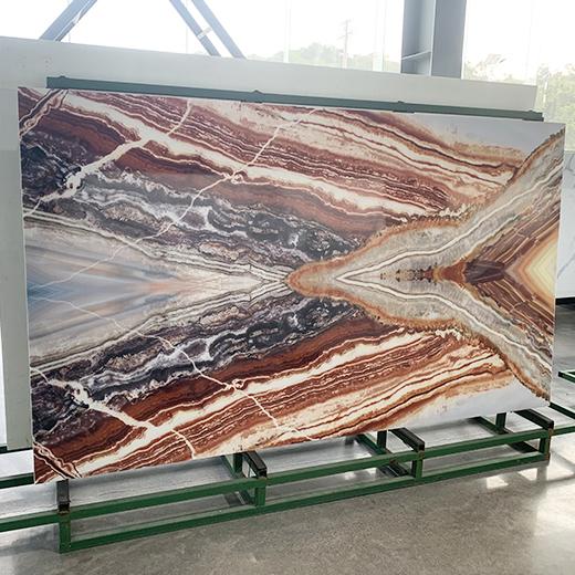 Red granite color nanoglass slab