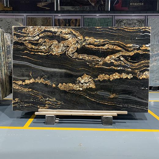 Black Fusion Granite Slab for Kitchen Countertops from China