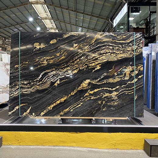 Golden vein black granite luxury stone