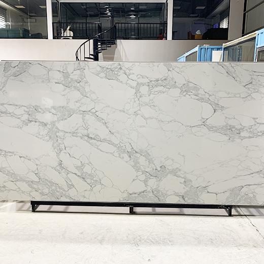Big grain white quartz slab factory jumbo slab size