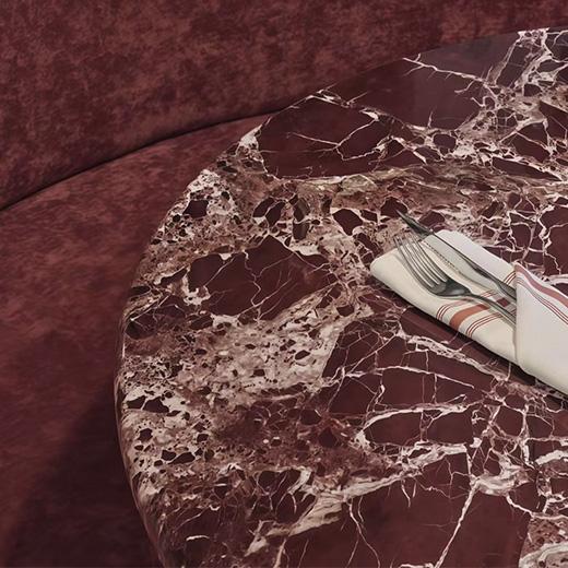 Red marble floor tiles