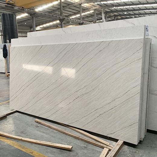 Line marble type wood vein quartz slabs
