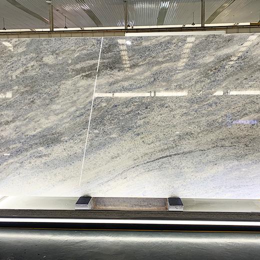 Translucent crystal blue marble slab