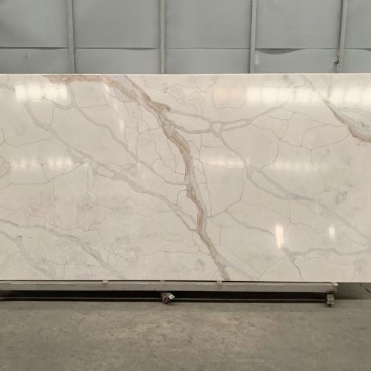 Luxury calacatta white quartz surface engineered stone
