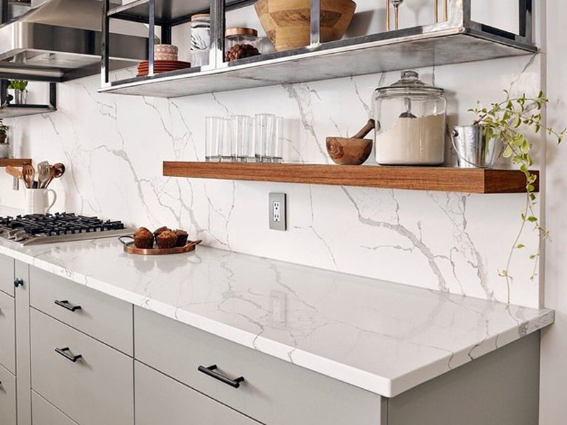 The Best Selling Calacatta White Quartz Engineered Stone with Good Price