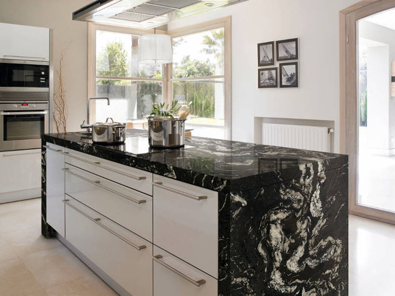 Tropical Ballet Flowing White type Black Granite Natural Stone for Kitchen Countertop