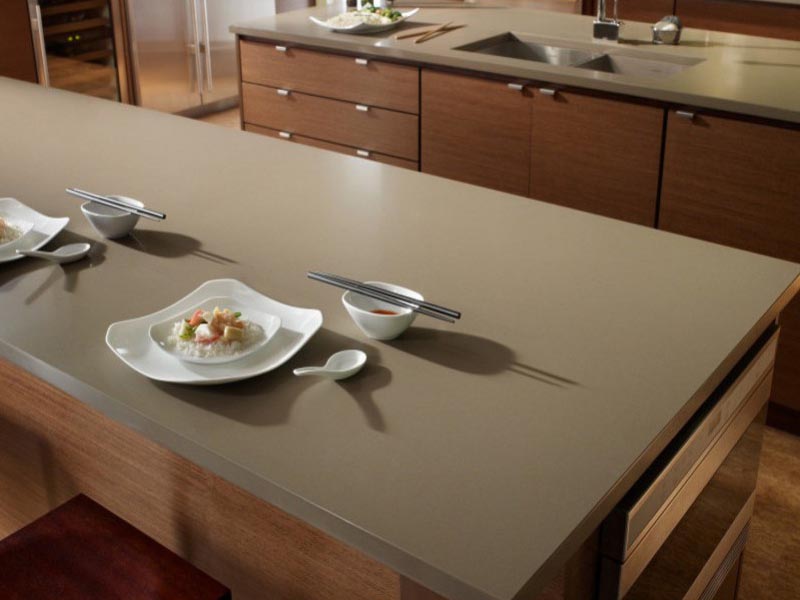 OP2088 Best-selling pure brown Unsui quartz color for kitchen worktop slab stone supplier